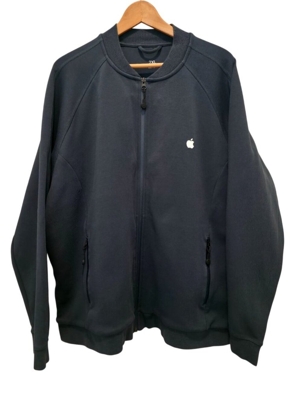 Apple Employee Charcoal Black Full-Zip Minimalistic Logo Heavy Jacket Men's 2XL